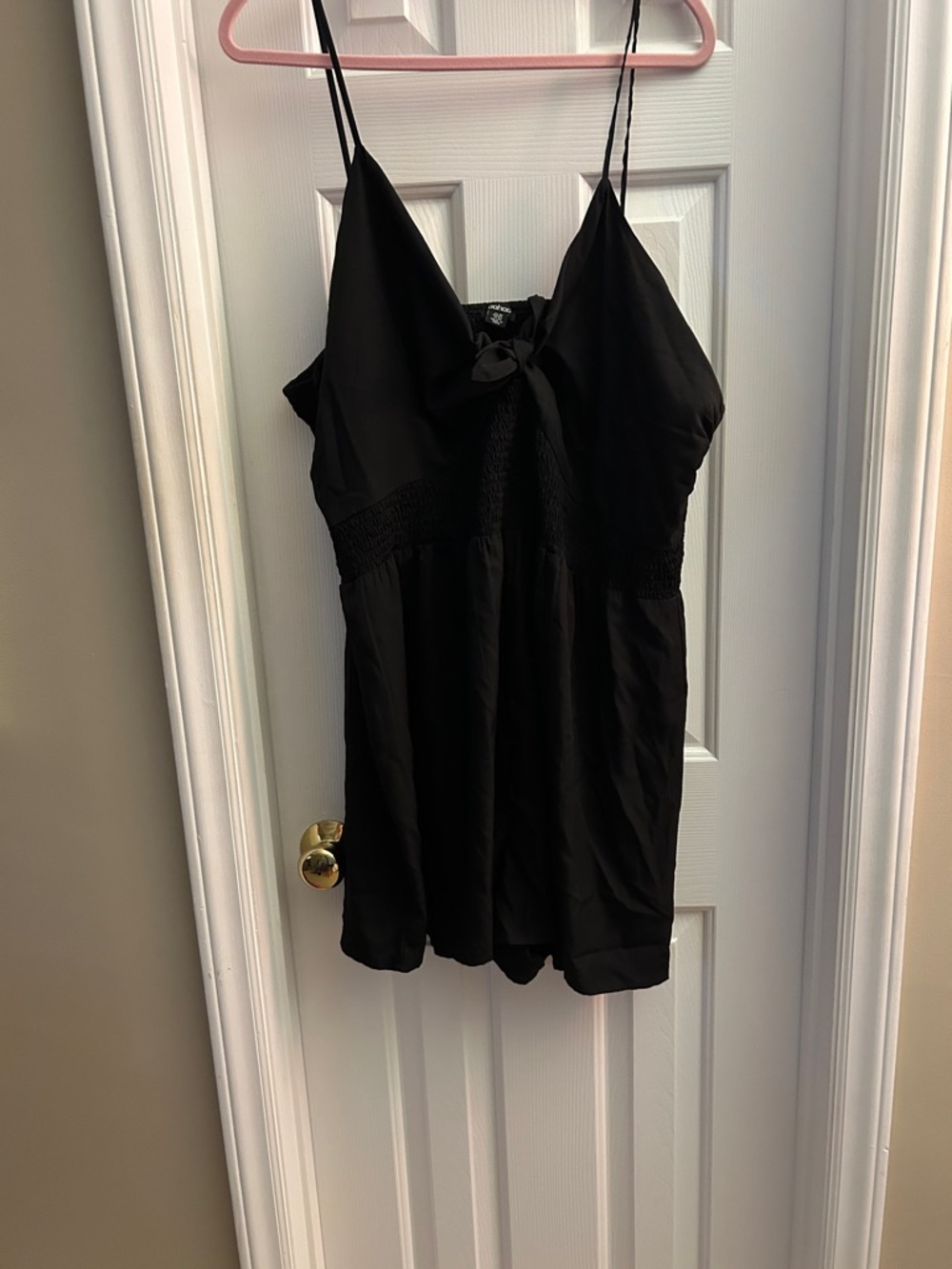 Black V-Neck Spaghetti Strap Romper